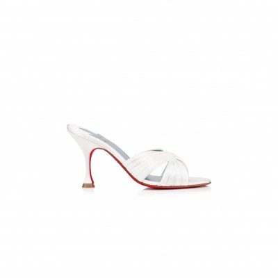 CHRISTIAN LOUBOUTIN NICOL IS BACK 85 MM MULES-CREPE SATIN-OFF WHITE-WOMEN 3200239WH19